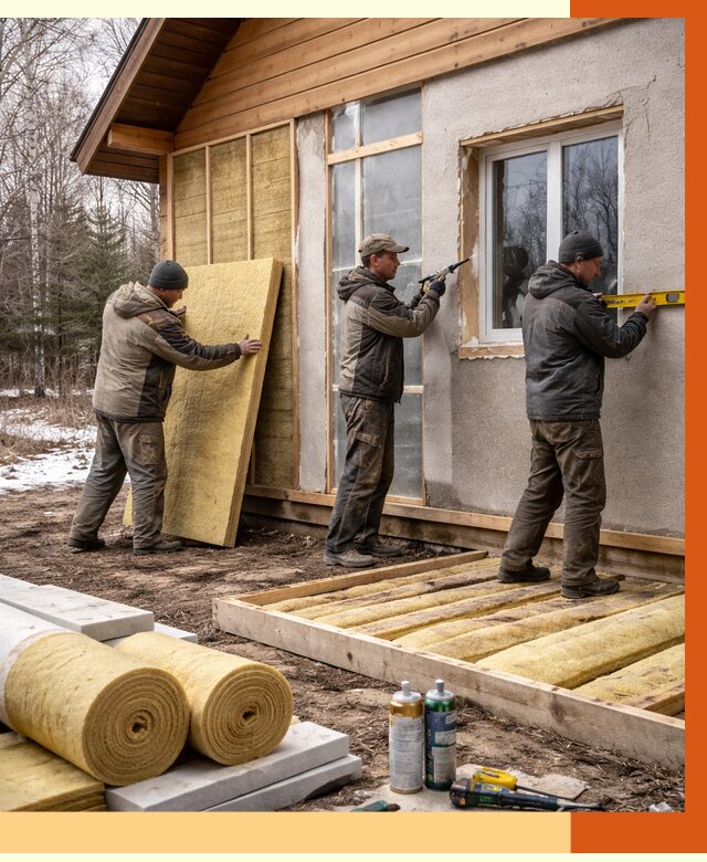 Утепление дачного дома в Скопине от 4950 руб/м2 — недорого | ТепломастерСкп