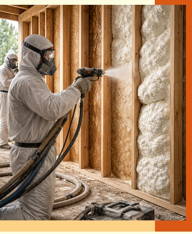 Утепление каркасного дома ППУ в Скопине от 2918 руб./м2 — работа под ключ | ТепломастерСкп