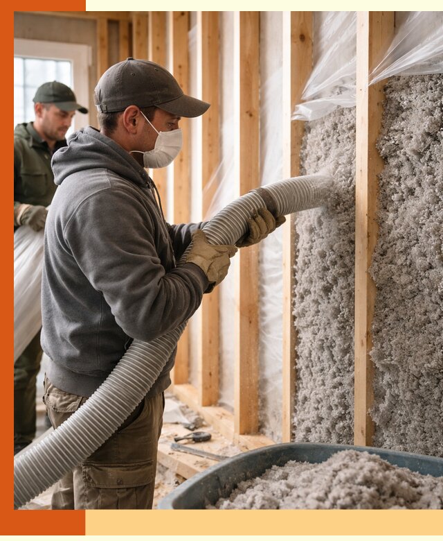 Утепление каркасного дома эковатой в Скопине — качественно и надолго