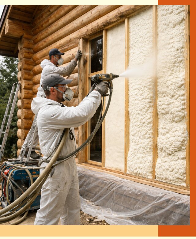 Утепление деревянного дома ППУ в Скопине от 4377 руб/м2 | ТепломастерСкп — под ключ