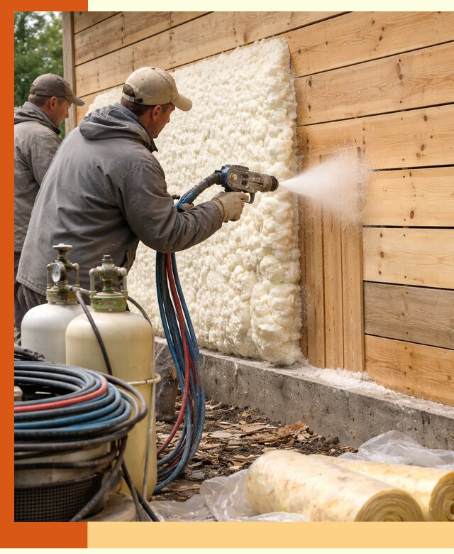 Утепление деревянного дома пенополиуретаном в Скопине