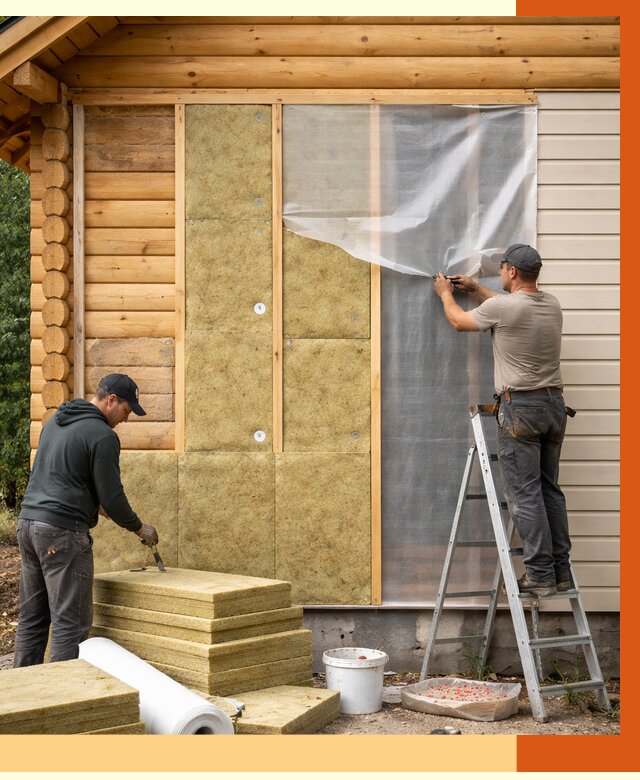 Утепление дома из бруса в Скопине от 3908 руб./м2 — работы под ключ | ТепломастерСкп