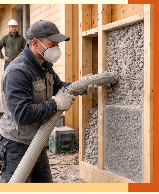 Утепление дома из бруса эковатой в Скопине от 1928 руб/м2 | ТепломастерСкп