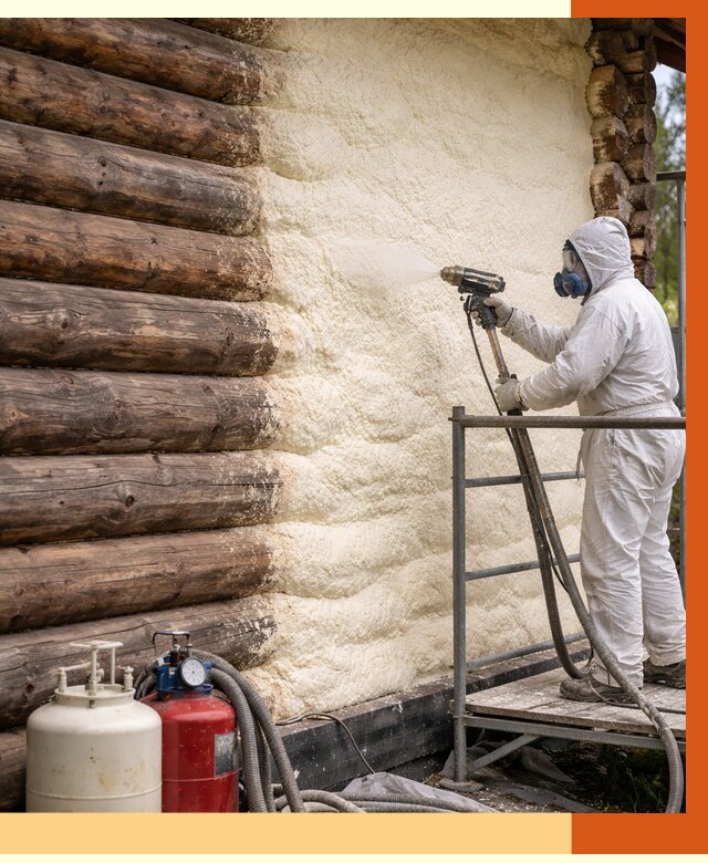 Утепление бревенчатого дома ППУ в Скопине под ключ от 6513 руб. | ТепломастерСкп