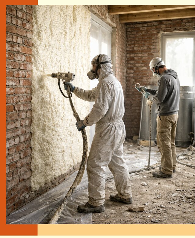 Утепление кирпичного дома пенополиуретаном в Скопине