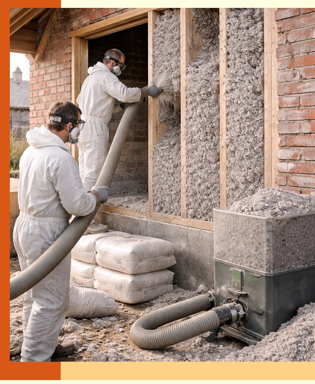 Утепление кирпичного дома эковатой в Скопине