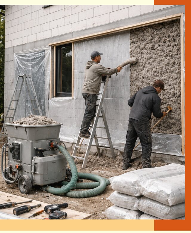 Утепление дома из газобетона эковатой в Скопине от 4689 руб./м2 | ТепломастерСкп