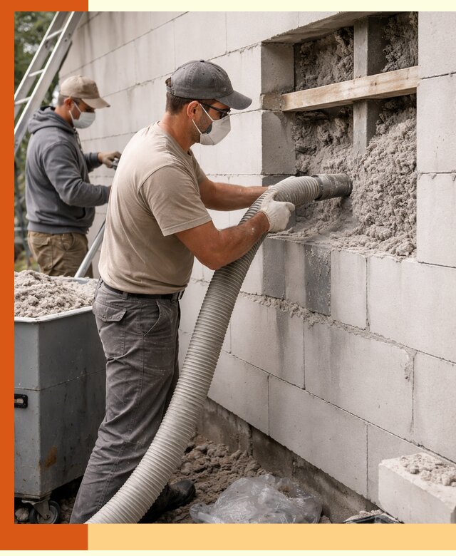 Утепление дома из газобетона эковатой в Скопине