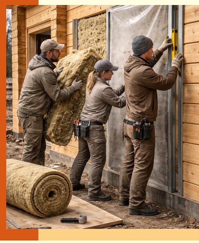 Утепление дома из двойного бруса в Скопине качественно и надёжно