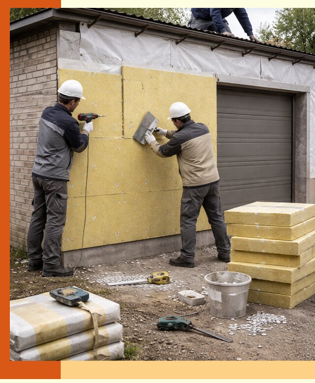 Утепление гаража снаружи в Скопине качественно и надёжно