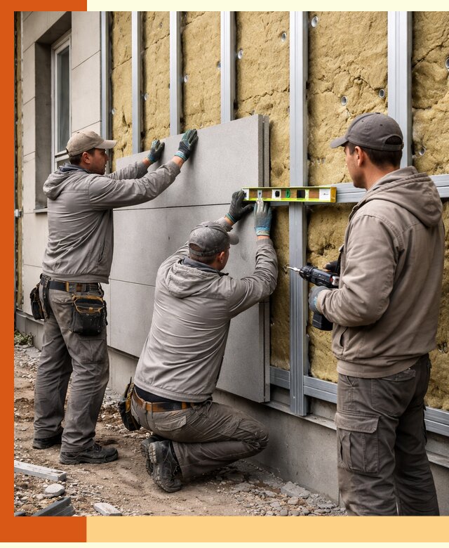 Утепление вентилируемого фасада под ключ в Скопине