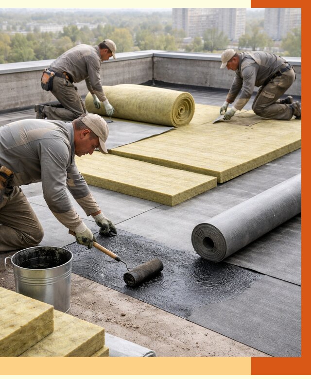 Утепление плоской крыши в Скопине от 7503 руб./м2 под ключ | ТепломастерСкп