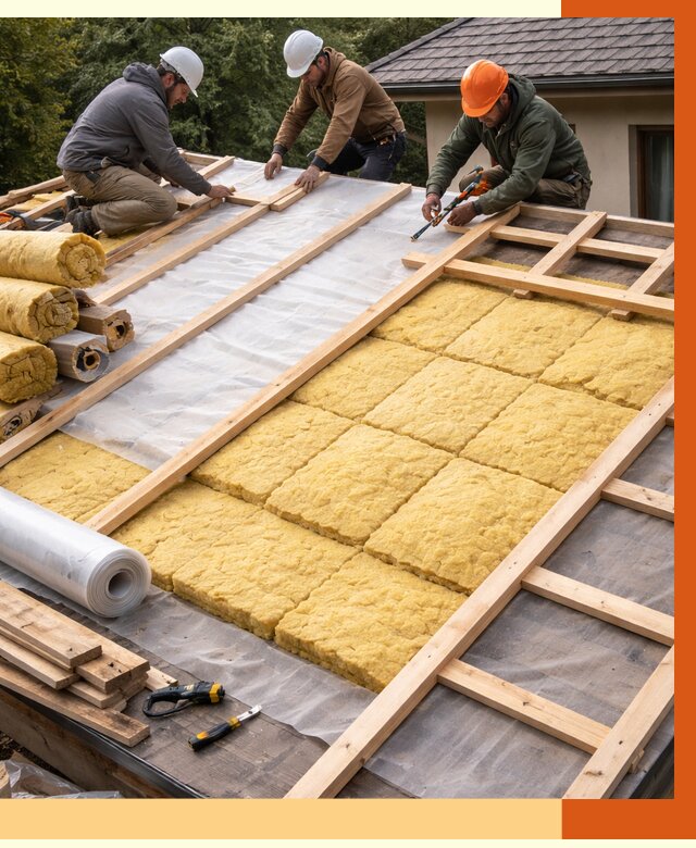 Утепление скатной крыши в Скопине от 1303 руб./м2 под ключ | ТепломастерСкп