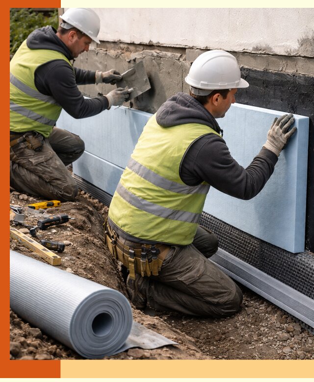 Утепление фундамента снаружи в Скопине — профессиональная теплоизоляция