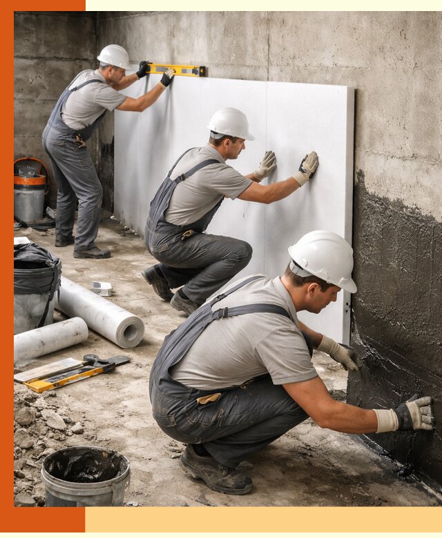 Утепление фундамента изнутри профессионально в Скопине