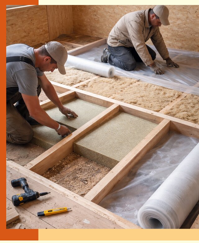 Профессиональное утепление деревянного пола в Скопине