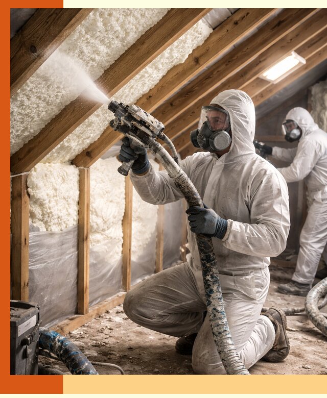 Утепление чердака пенополиуретаном (ППУ) в Скопине