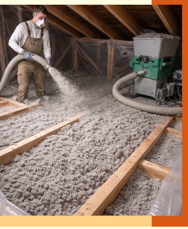 Утепление чердака эковатой в Скопине от 1511 руб/м2 — заказать у ТепломастерСкп