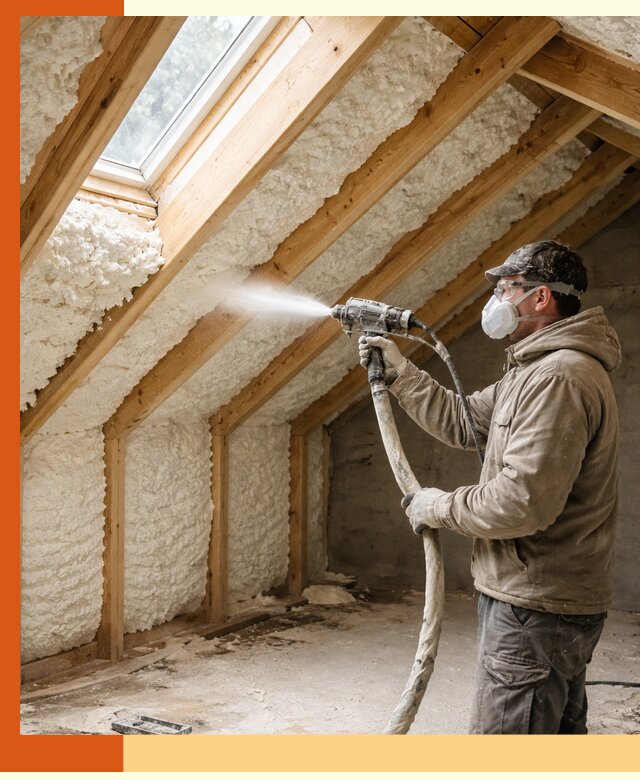 Утепление мансарды ППУ в Скопине быстро и надежно