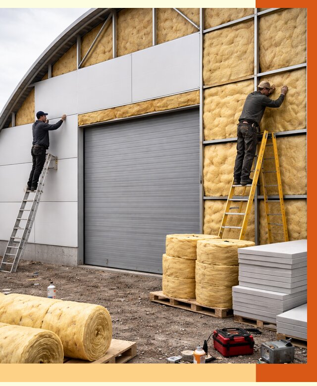 Утепление ангара пенополиуретаном в Скопине от 7503 руб./м² — комплекс от ТепломастерСкп