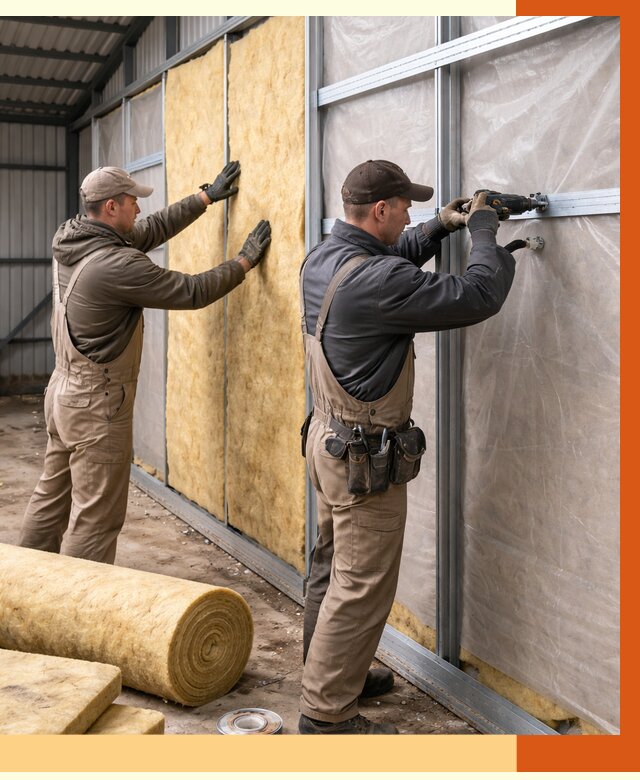 Утепление металлического ангара в Скопине от 4950 руб/м2 — услуги под ключ | ТепломастерСкп