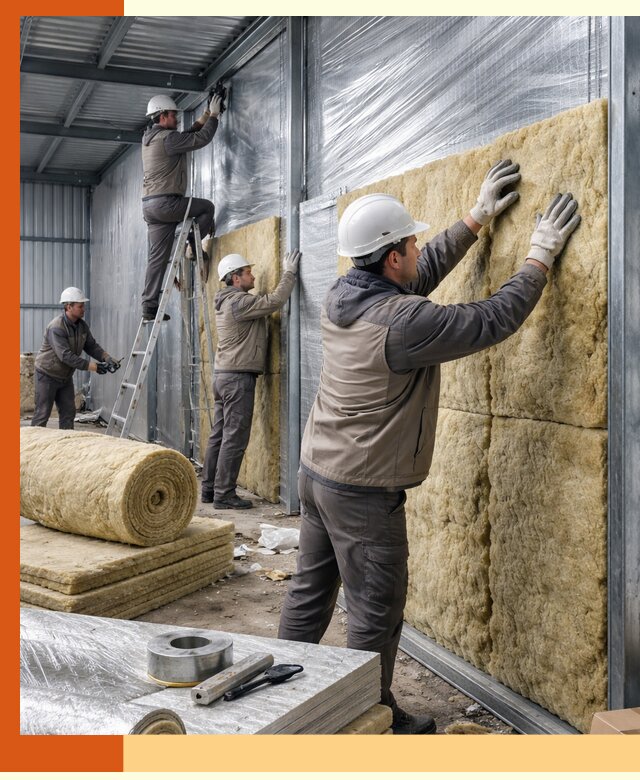 Утепление металлического склада в Скопине: теплоизоляция и герметизация