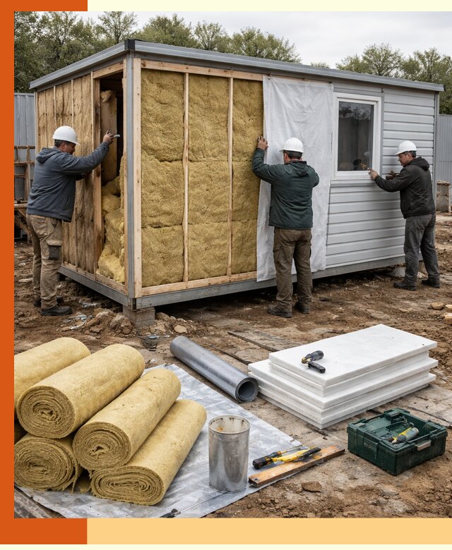 Утепление строительной бытовки под ключ в Скопине для любых условий