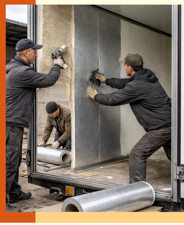 Утепление холодильного кузова в Скопине — монтаж и теплоизоляция