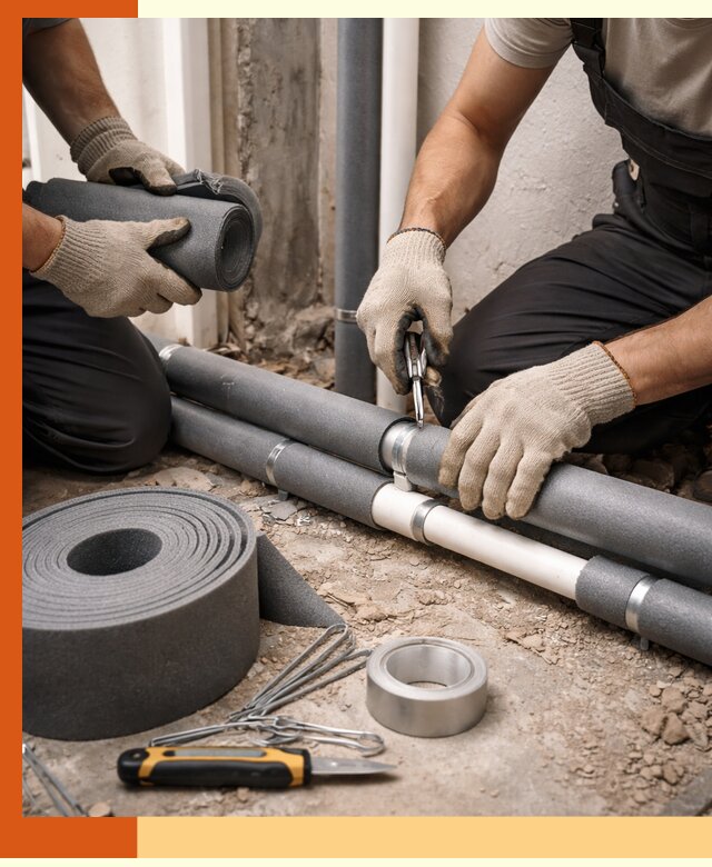 Утепление труб водоснабжения в Скопине — монтаж и защита сети