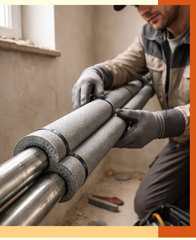 Утепление труб отопления в Скопине от 2970 руб. за м² — услуги под ключ | ТепломастерСкп