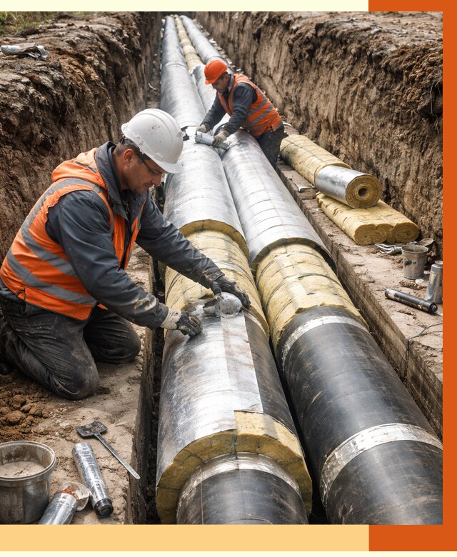 Утепление теплотрассы в Скопине от 4689 руб./м2 — ппу и комплексная изоляция | ТепломастерСкп