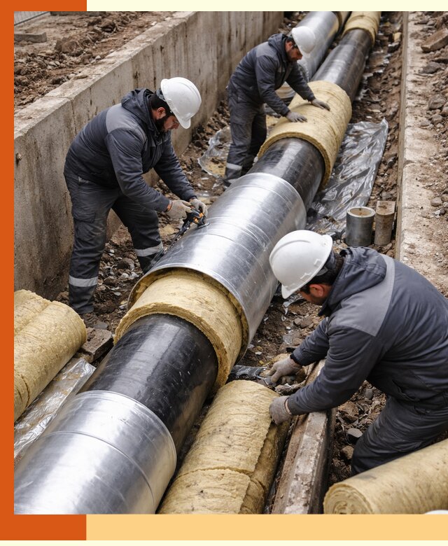 Утепление теплотрассы в Скопине: утеплительные работы и материалы