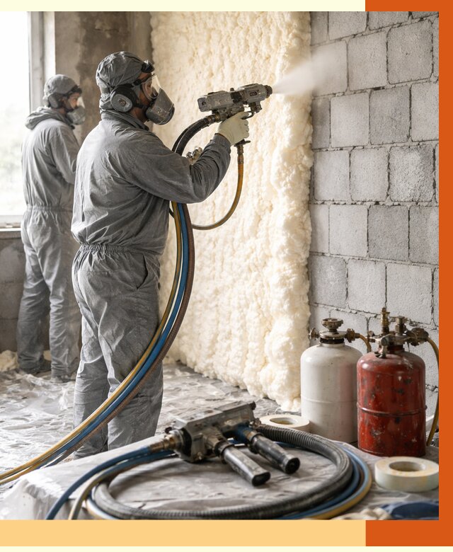 Утепление блочной стены ППУ в Скопине от 4429 руб./м² — ТепломастерСкп