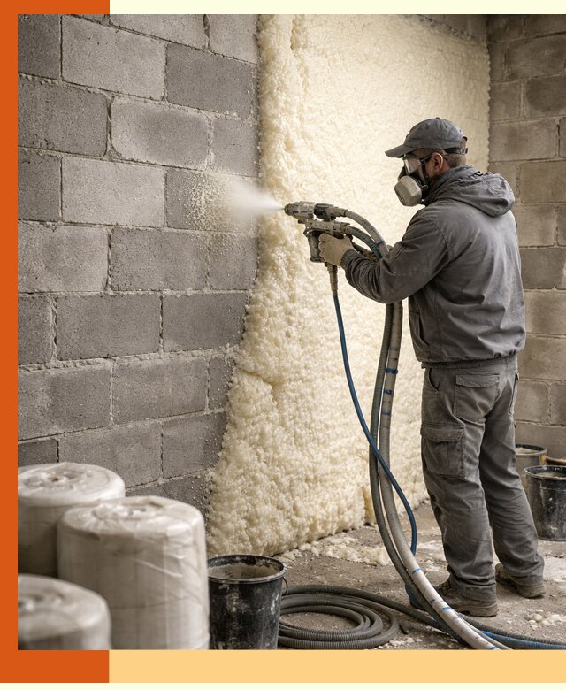 Утепление блочной стены ППУ в Скопине качественно и надёжно