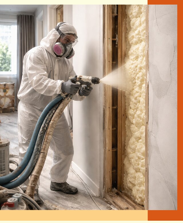 Межстеновое утепление ППУ в Скопине от 2866 руб/м2 — межстенное утепление под ключ | ТепломастерСкп