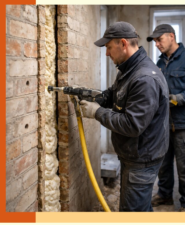 Межстеновое утепление пенополиуретаном в Скопине