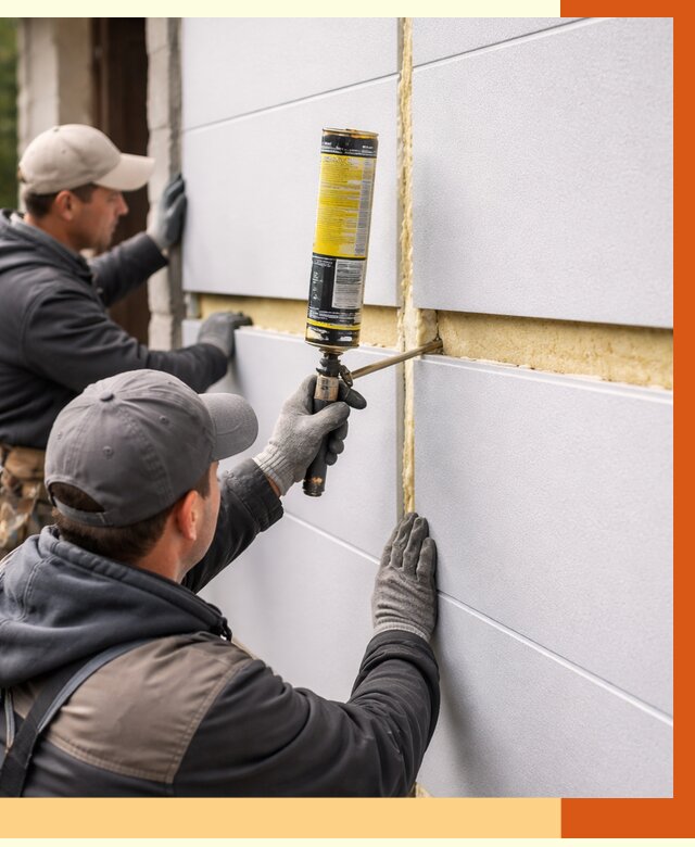 Утепление сэндвич панелей ППУ в Скопине от 4377 руб. за м2 | ТепломастерСкп