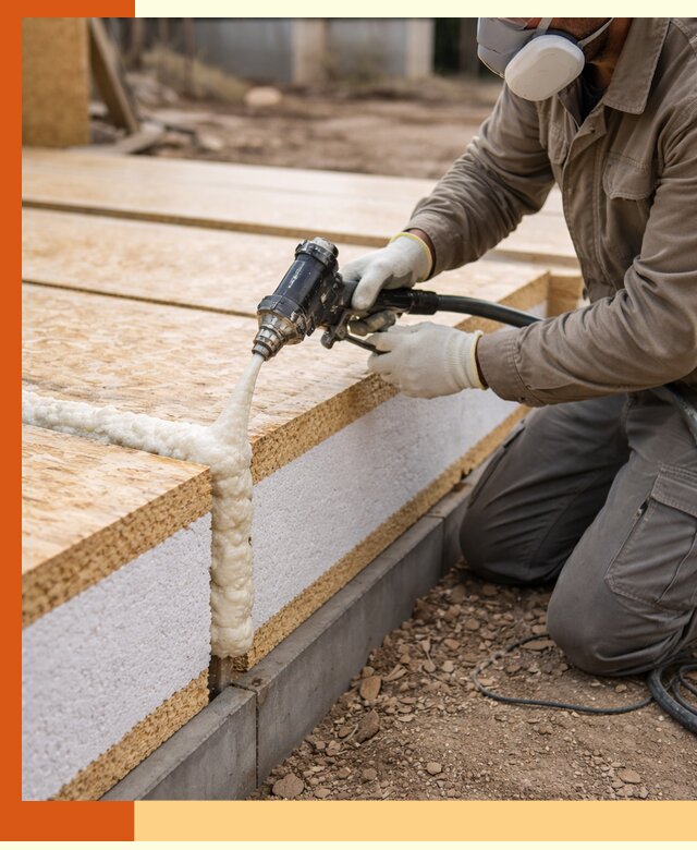 Утепление СИП-панелей пенополиуретаном (ППУ) в Скопине