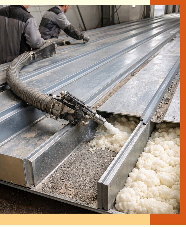 Заполнение пустот кровельных панелей в Скопине от 7503 руб. под ключ | ТепломастерСкп