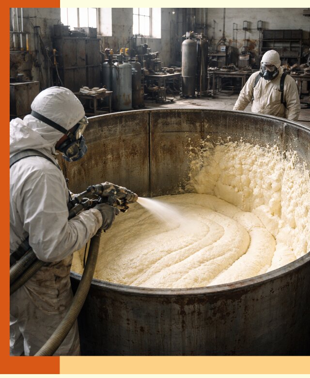 Заливка ппу в емкости с полной изоляцией и герметизацией в Скопине