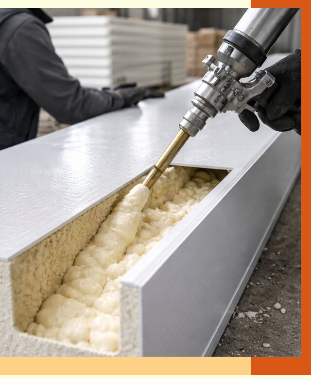 Заполнение пустот холодильных панелей в Скопине от 7816 руб. | ТепломастерСкп