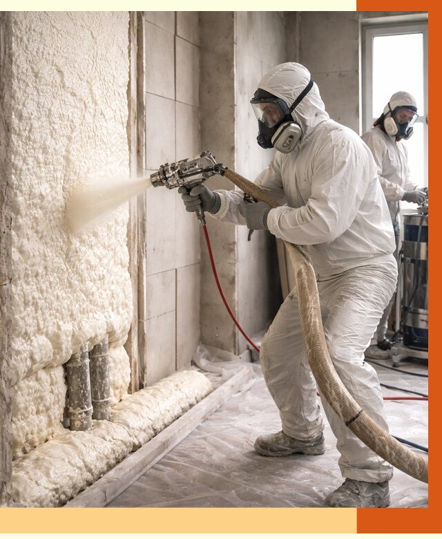 Напыление пенополиуретана в Скопине от 7816 руб./м2 — услуги и монтаж ППУ | ТепломастерСкп