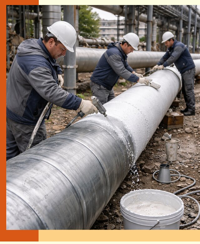 Утепление теплотрассы жидкой теплоизоляцией в Скопине