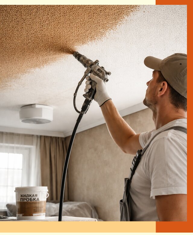 Утепление потолка жидкой пробкой в Скопине от 3647 руб. | ТепломастерСкп