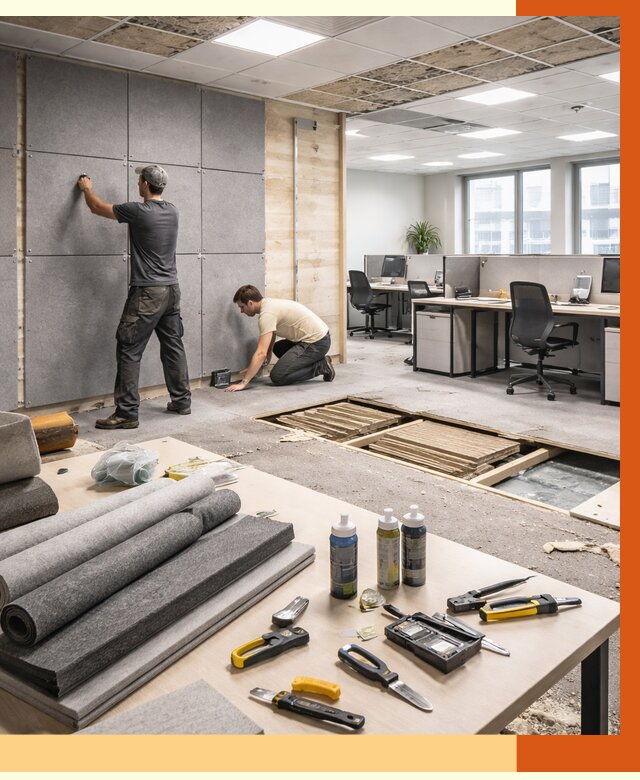 Профессиональная шумоизоляция офиса в Скопине от 7034 руб. за м2 | ТепломастерСкп