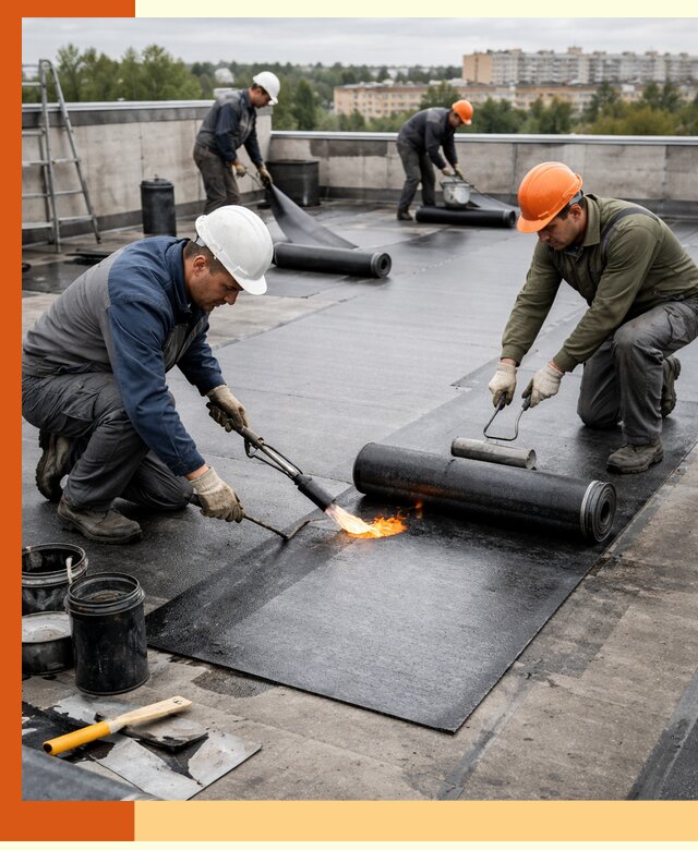 Профессиональная гидроизоляция плоской кровли в Скопине