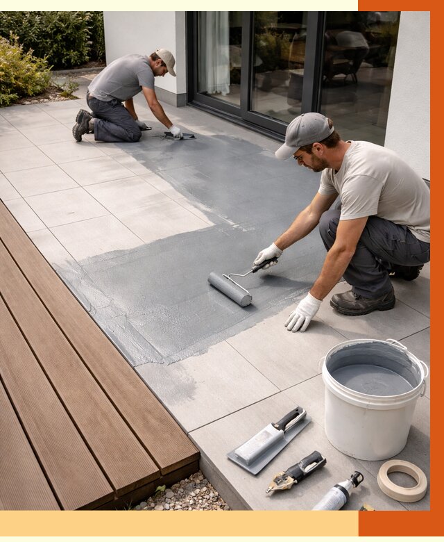 Гидроизоляция террасы в Скопине под ключ от 7816 руб./м² | ТепломастерСкп