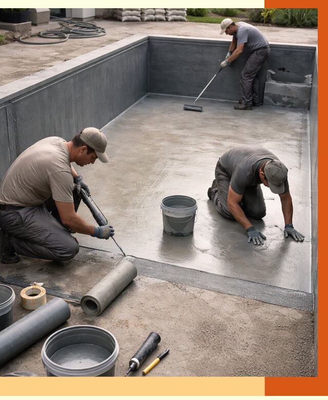 Профессиональная гидроизоляция бассейна в Скопине от 6774 руб. за м2 | ТепломастерСкп