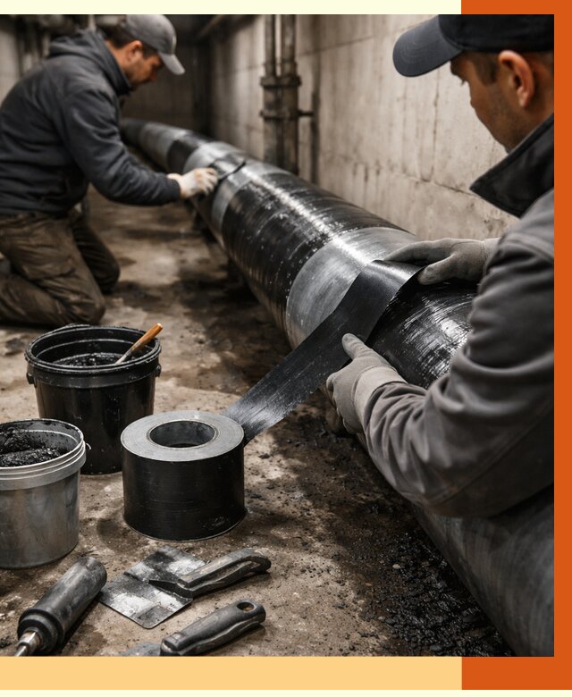 Гидроизоляция труб в Скопине от 2605 руб. — профессиональная герметизация | ТепломастерСкп