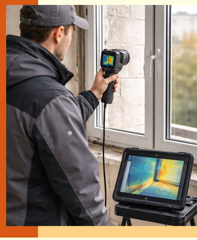 Тепловизионное обследование дома в Скопине для выявления утечек тепла